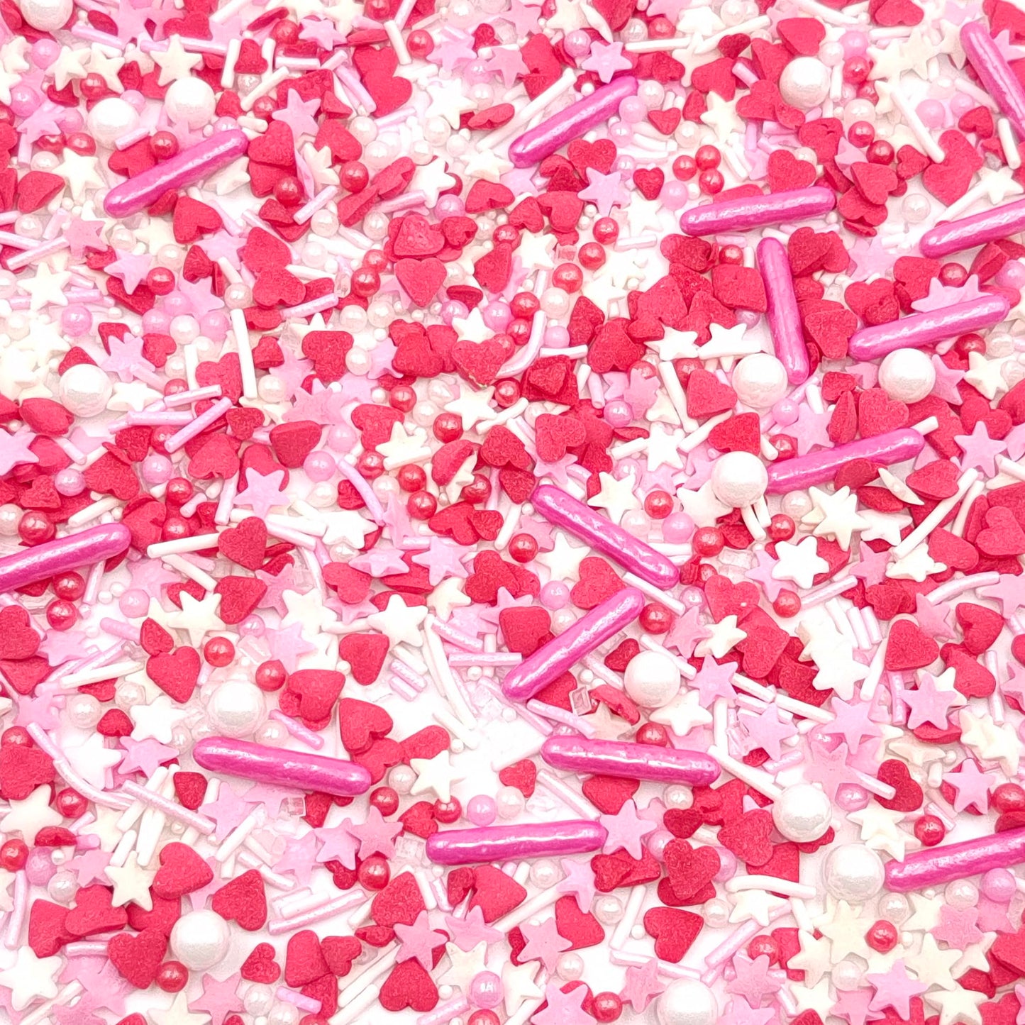 Sentovac Edible Red Heart Pink Star Mix Sprinkles For Decorating 1 Bottle 3.35Oz/ 95G | Cake Cupcakes And Ice Cream Topper Decor