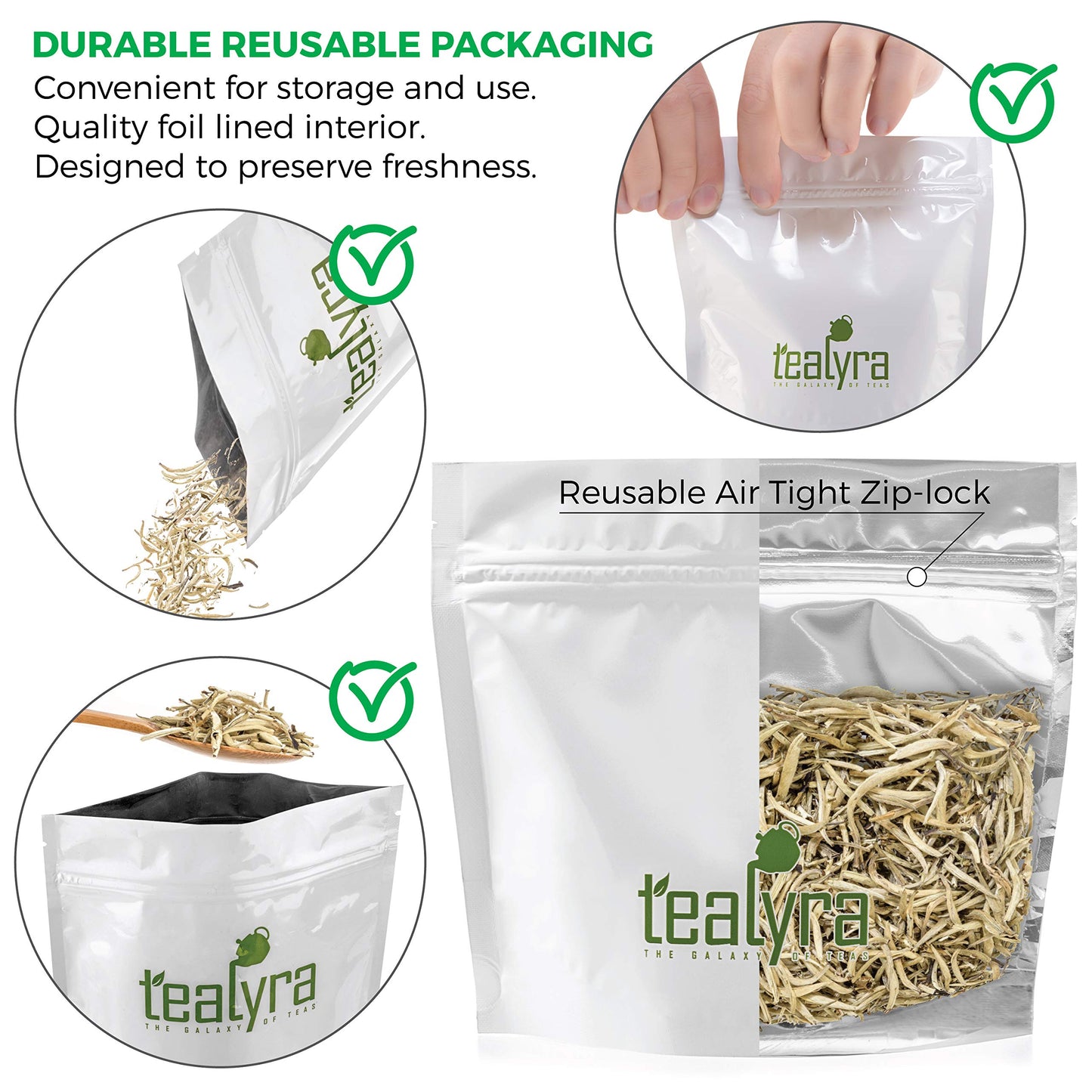 Tealyra Imperial Yunnan Silver Needle White Loose Leaf Tea - Low Caffeine - 200g (7oz)