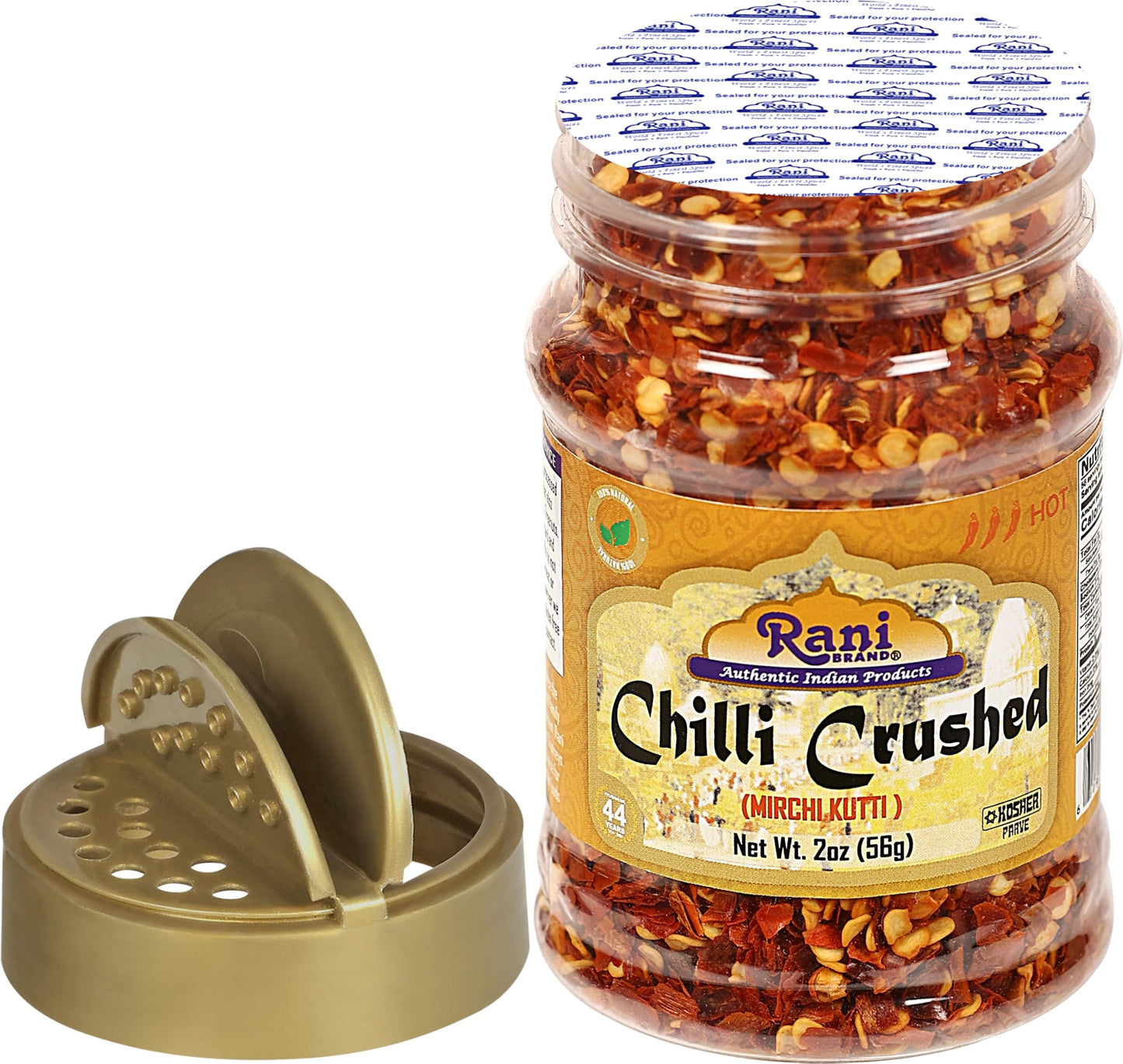Rani Crushed Red Pepper Flakes Chilli (Pizza Type Cut) 2Oz (56G) Pet Jar ~ All Natural, No Color Added, Gluten Friendly | Vegan