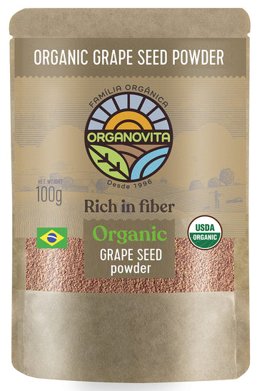 ORGANOVITA Organic Powder, 3.52 Oz - Gluten-Free, High Fiber, Antioxidant-Rich Blend for Smoothies & Baked Goods - Cold-Pressed Ingredients