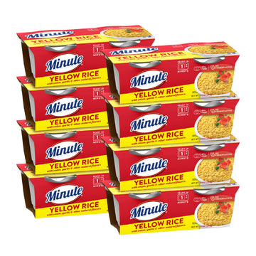 Minute Ready-to-Serve Yellow Rice, Microwavable Rice Cups, 4.4-Ounce Cups, 2 Count, (Pack of 8)