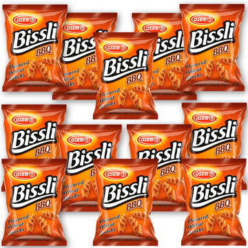 Osem Bissli BBQ Flavored Crunchy Wheat Snack -No Food Coloring or Preservatives, 2.5 Ounce Bags (Pack of 12)