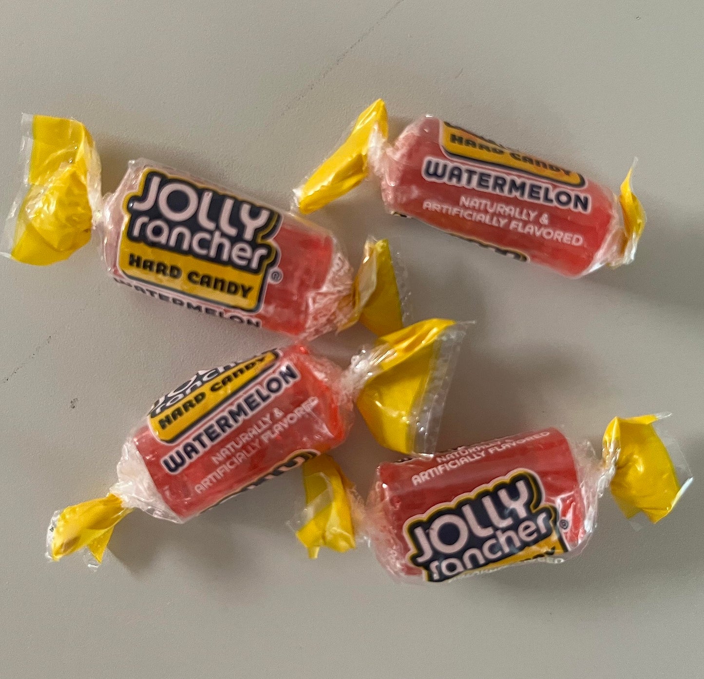 Individually wrapped Watermelon Jolly Rancher hard candy