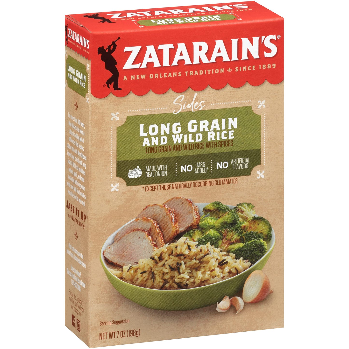 Zatarains Long Grain and Wild Rice, 7 oz Pack of 12, Model 9840