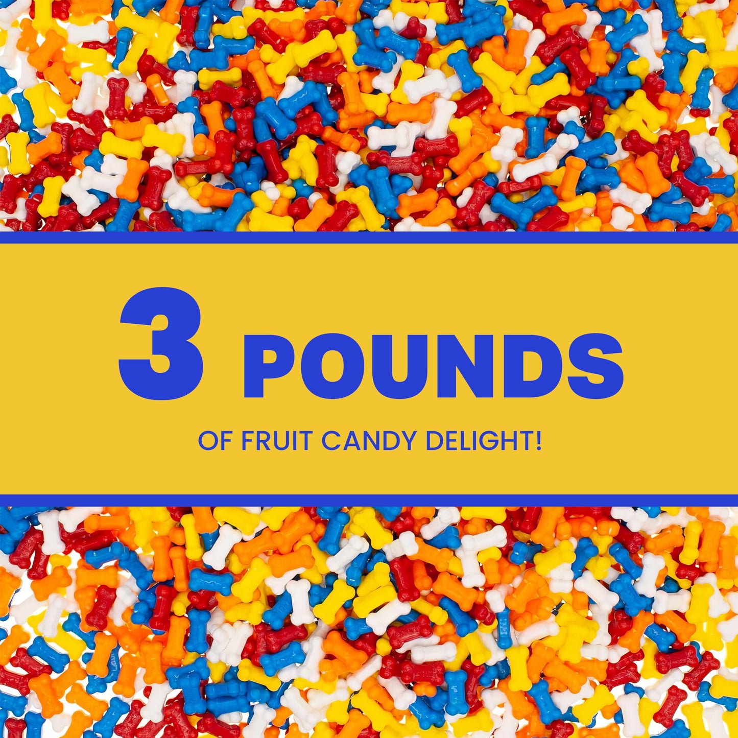 Bone Shaped Bonz Candy - Approx 1200 Bone Candy For Kids - 3 Pound Of Bulk Vending Candy - Dog Bonz Candy
