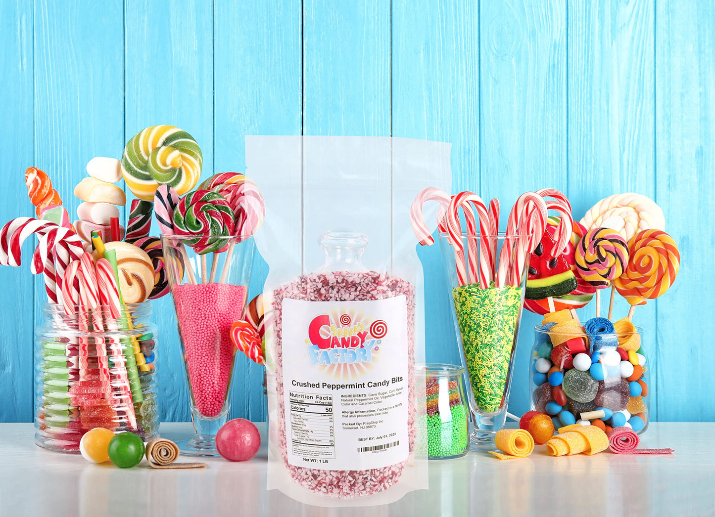 Sarah'S Candy Factory Crushed Peppermint Candy Pieces Bits In Resealable Bag, 1 Lb (1 Pack)
