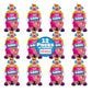 Douzzle Oodles Clown Shaped, Strawberry Tiny Tangy Chews (12 Count, Pack Of 1) Individually Wrapped Candies, Birthday Party Favo