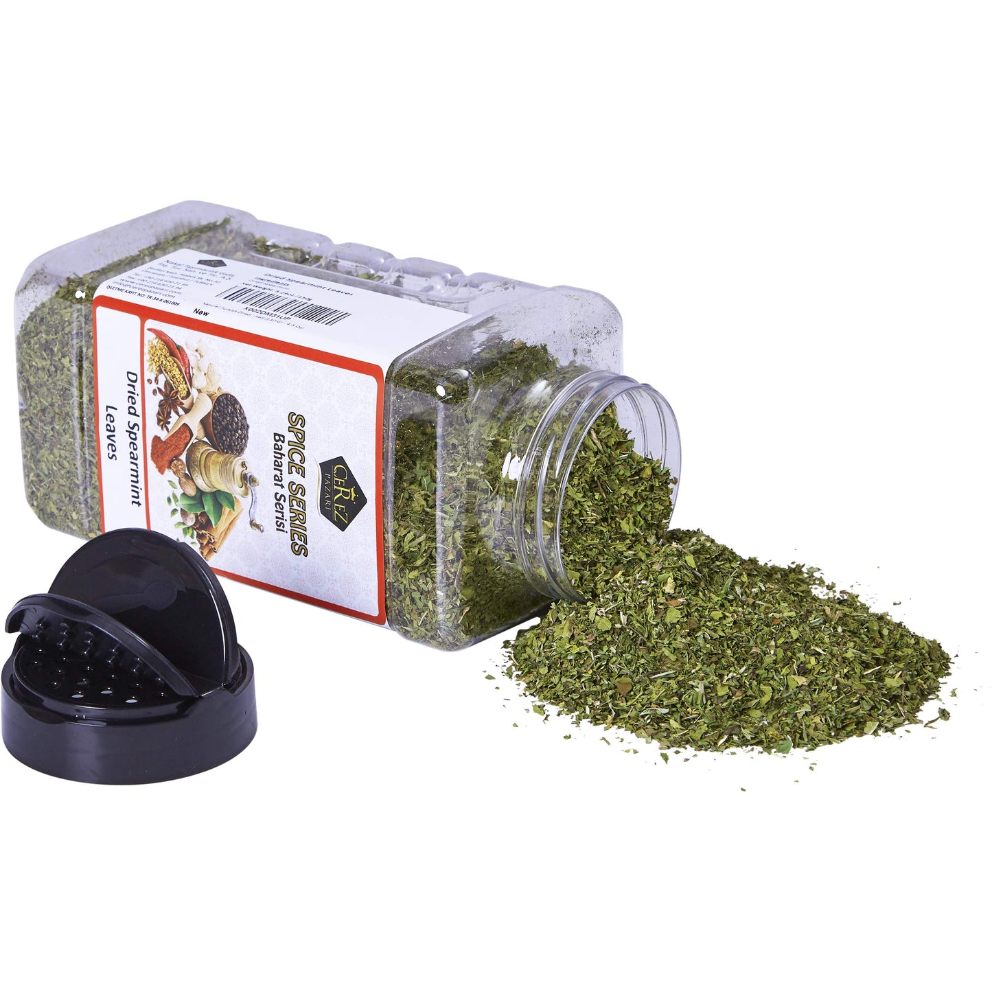 Cerez Pazari Dried Mint Leaves 5.3Oz |%100 Natural, Non-Irradiated, Non-Gmo, Gluten Free, Raw Turkish Dried Spearmint Leaves, Cr