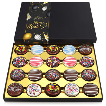 Chocolate Cookies Birthday Gift Basket for Men and Women - Gourmet Chocolate Happy Birthday treats for Food Gifts, Elegant Gift 