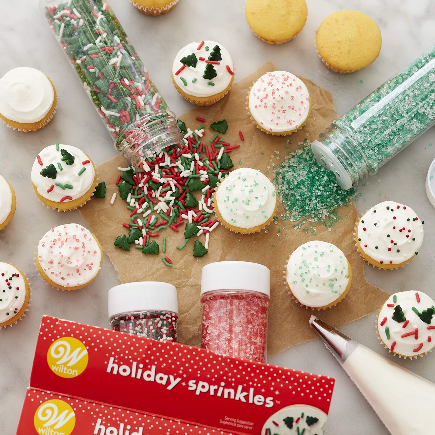 Wilton Traditional Mix Holiday Sprinkles Mega Set Of 4, 19.3 Oz, Red, Green And White
