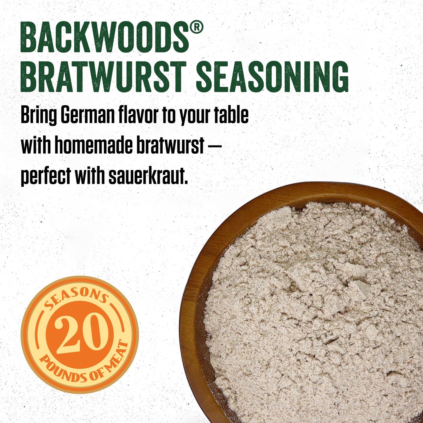 LEM Backwoods Bratwurst Sausage Seasoning Kit, Seasons 20 lbs of Meat, Model 9562, 1 lb 4.8 oz Package