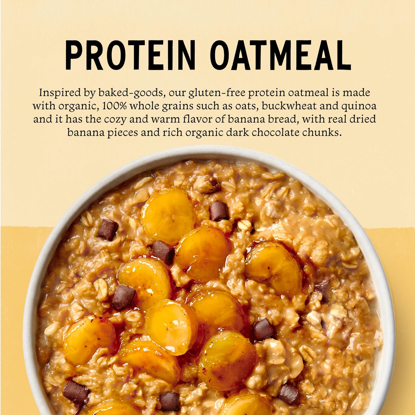 Purely Elizabeth Creamy & Hearty Protein Instant Oatmeal, Chocolate Chip Banana Bread, Vegan Friendly, Organic, Gluten Free & No