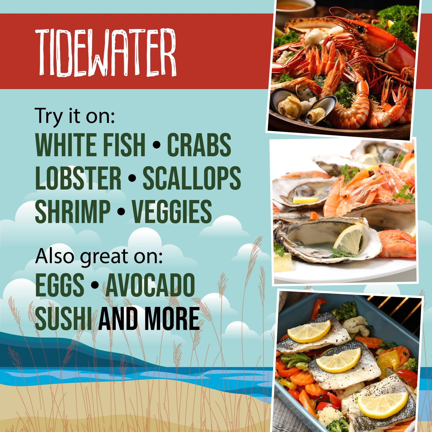 Flavor Seed Tidewater Organic Seafood Seasoning, All Purpose Fish Seasoning For Shrimp, Crab Meat, Lobster And Seafood Boils Wit
