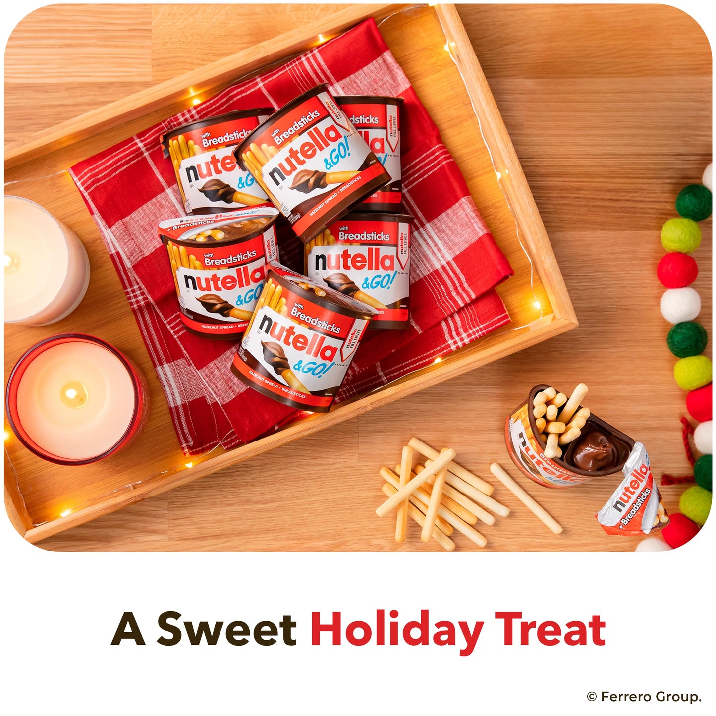 Nutella & GO! Chocolate Hazelnut Spread with Cocoa + Breadsticks, 10 Snack Packs, 1.8 oz Each