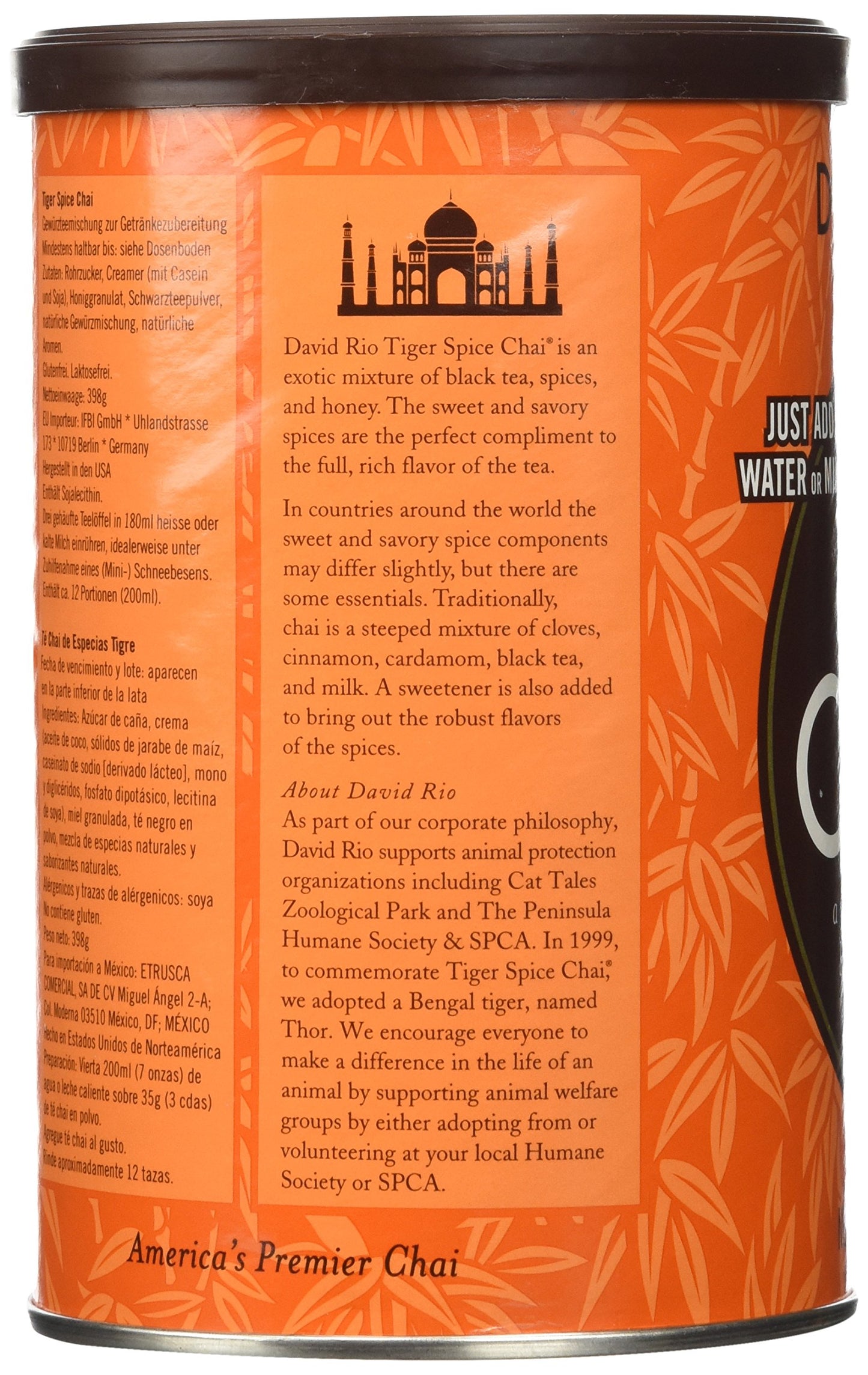 David Rio Tiger Spice Chai, 14Oz. - 2 Canisters