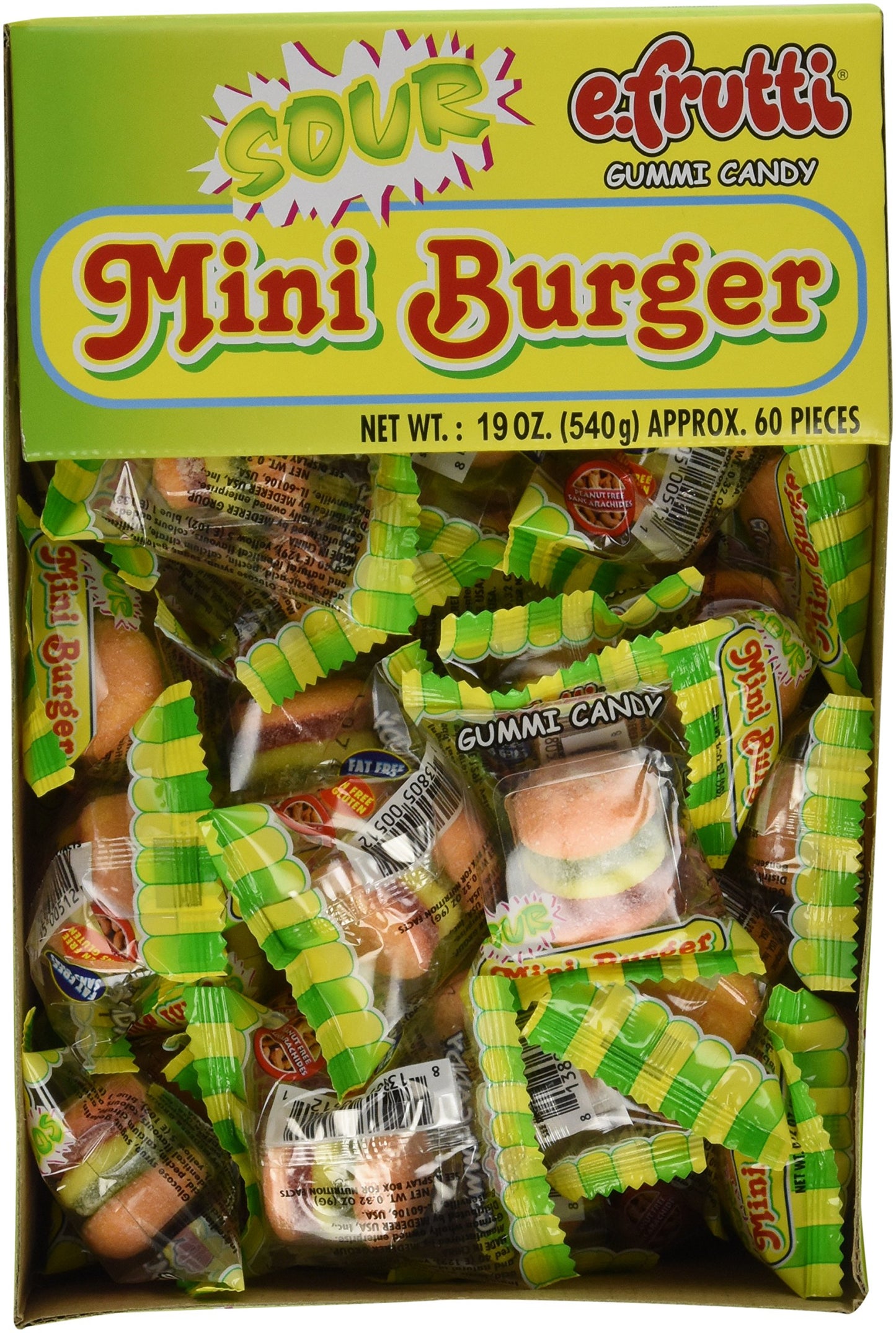 Sour Gummy Burger - Mini Gummi Hamburger 60 Pieces
