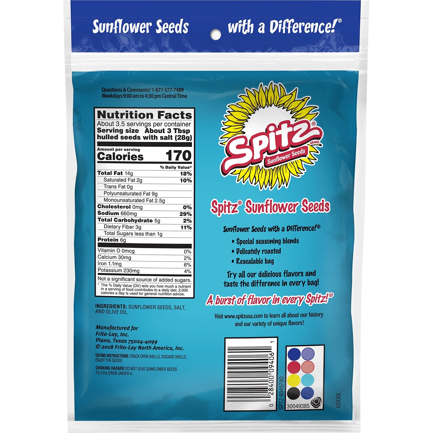 Spitz Sunflower Seeds, Salted, 6 oz