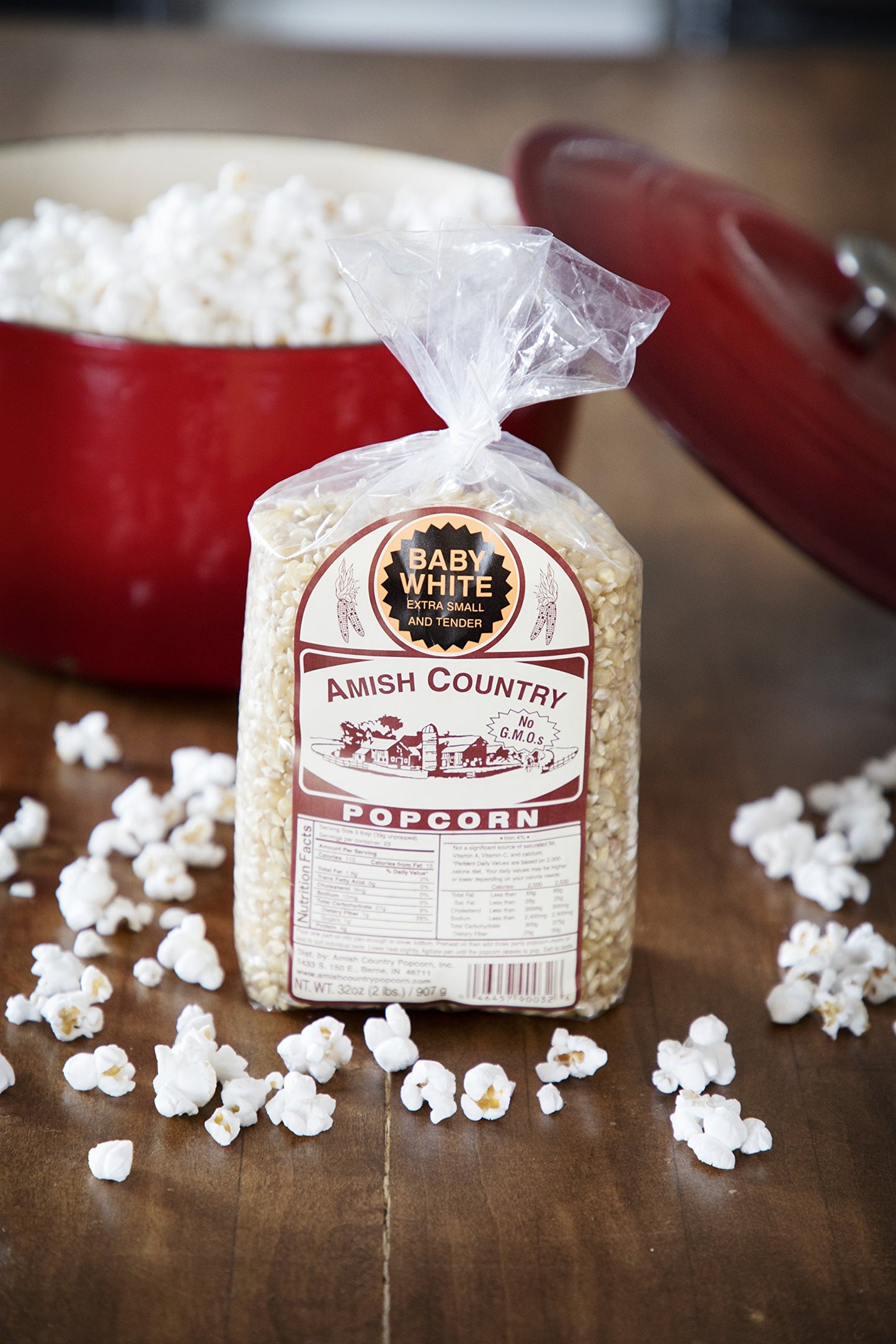 Amish Country Popcorn - Baby White Extra Small And Tender - Gmo Free 2 Lb Bag