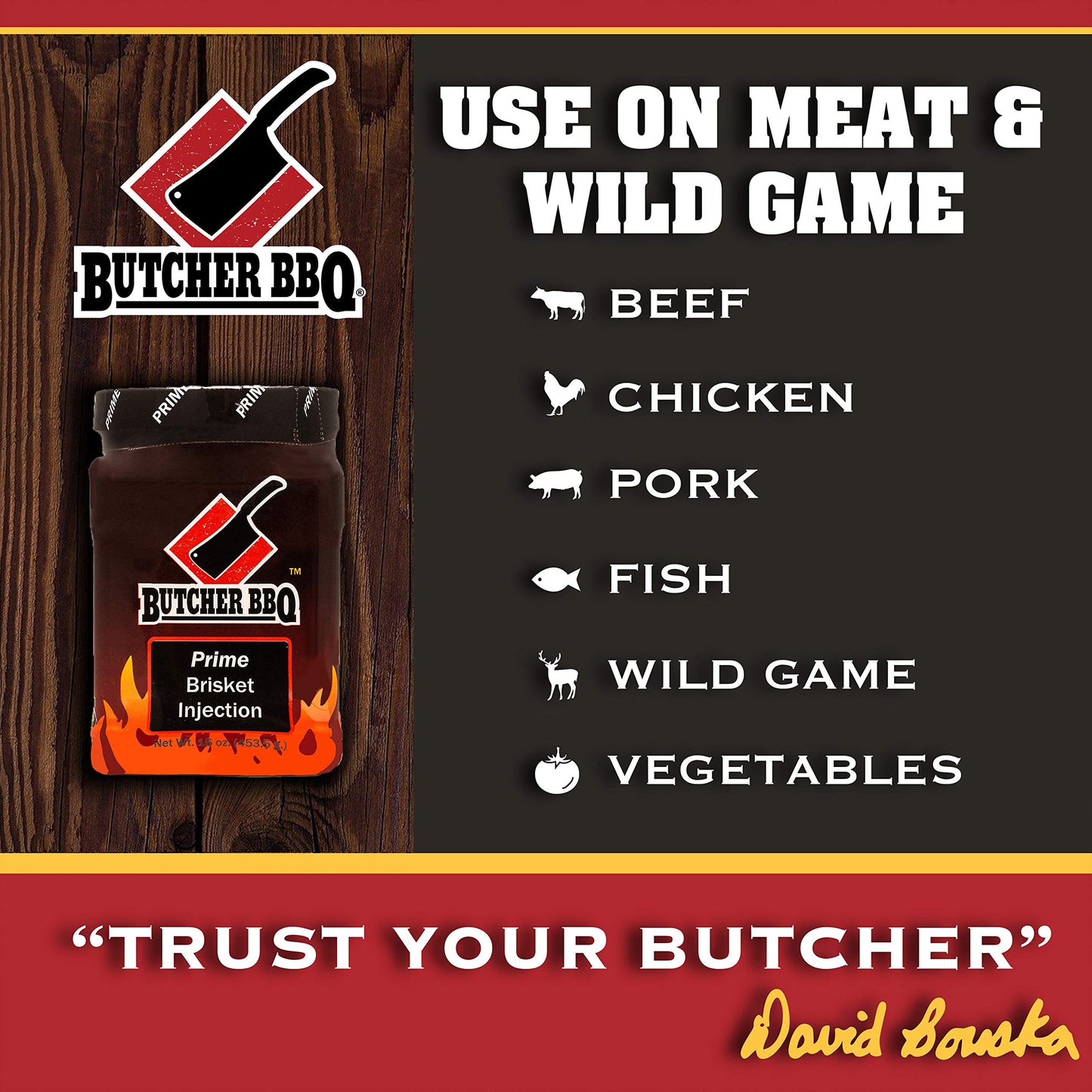 Butcher BBQ Prime Barbecue Brisket Injection, Gluten Free, 1 lb, Brown, Model BB-591