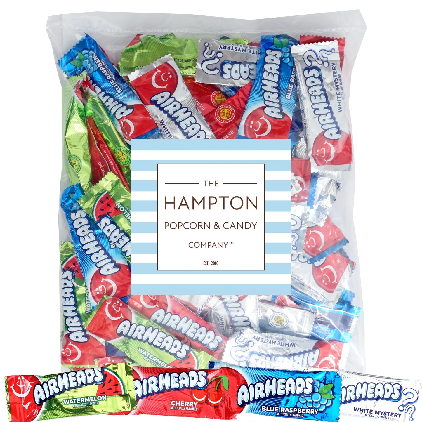 Airheads Candy Mini Bars, Assorted Flavors, 3 Pounds (Approx. 105 Pieces) Airheads Bulk Bag, Individually Wrapped Candy, Mini Ai