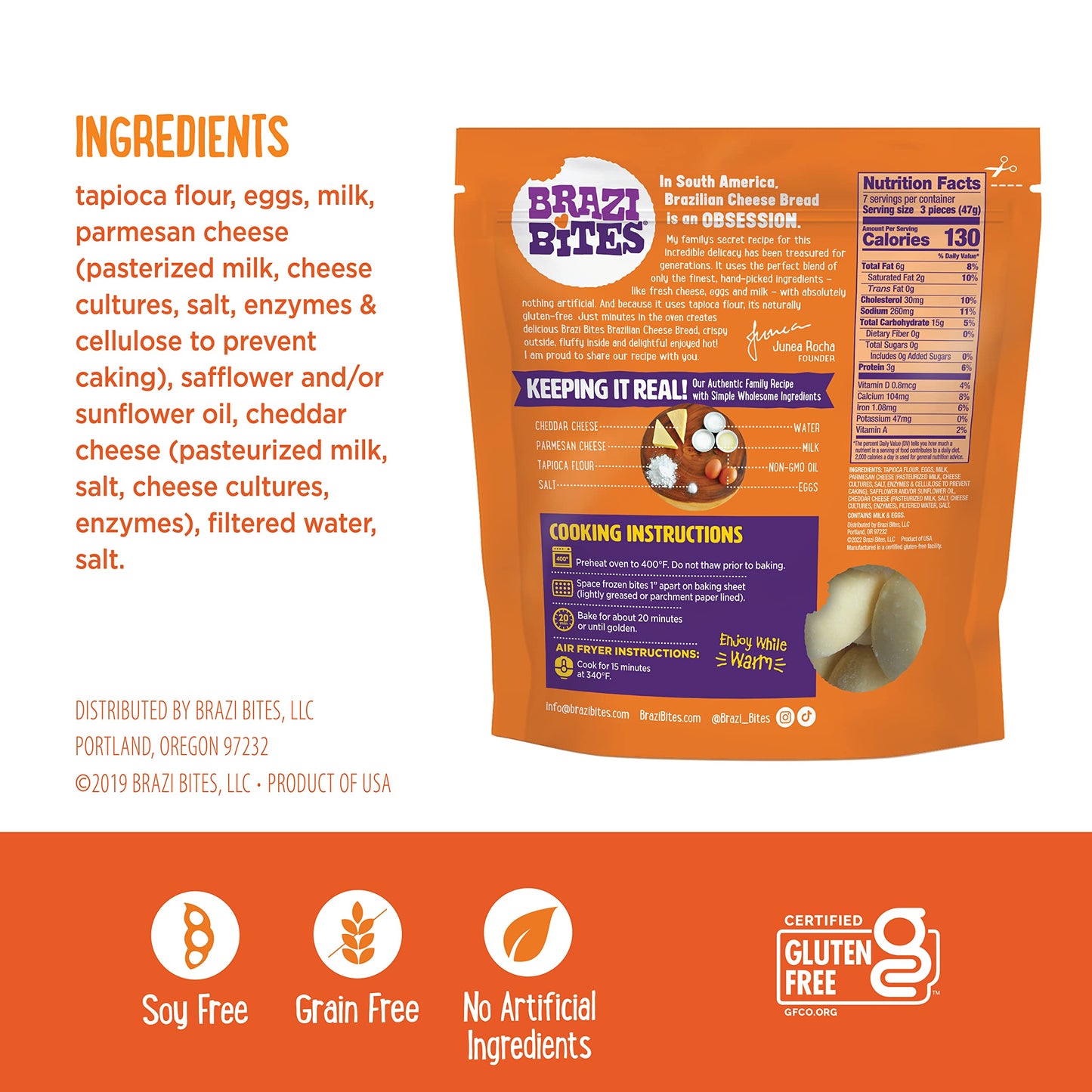 Brazi Bites Gluten-Free Brazilian Cheese Bread: Cheddar & Parmesan | Vegetarian Frozen Bread Snacks | Soy-Free | No Artificial I