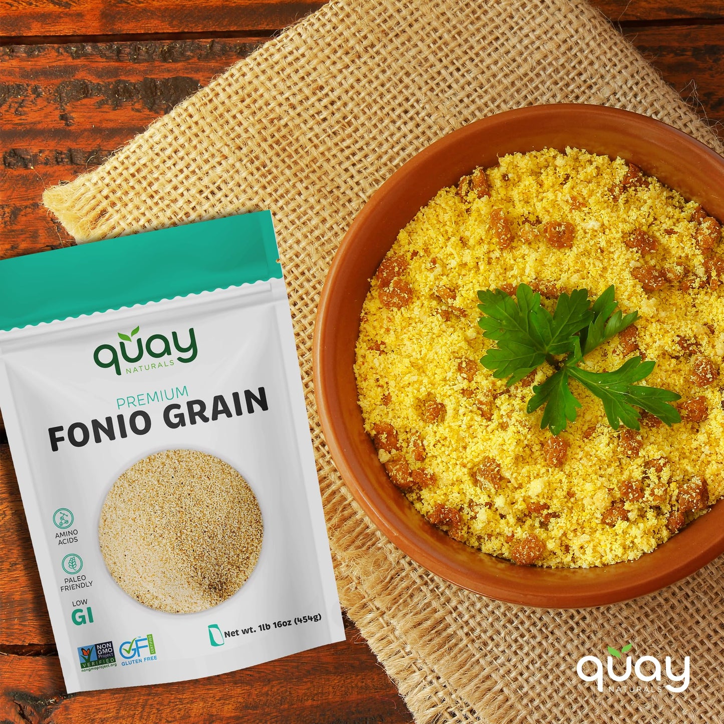 Quay Naturals Fonio Super-Grain - African Ancient Super-Grain - Superfood Grain - Substitute & Alternative For Couscous, Quinoa