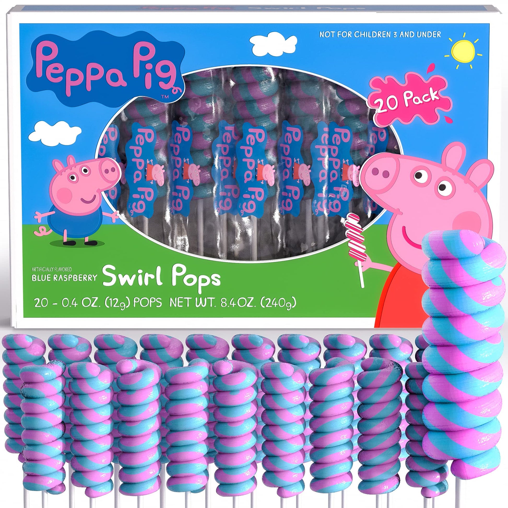 Primary Colors Candy Peppa Pig Swirl Lollipops 20pk By Primary Colors Candy - Peppa Pig Candy For Peppa Pig Party Favors & Peppa
