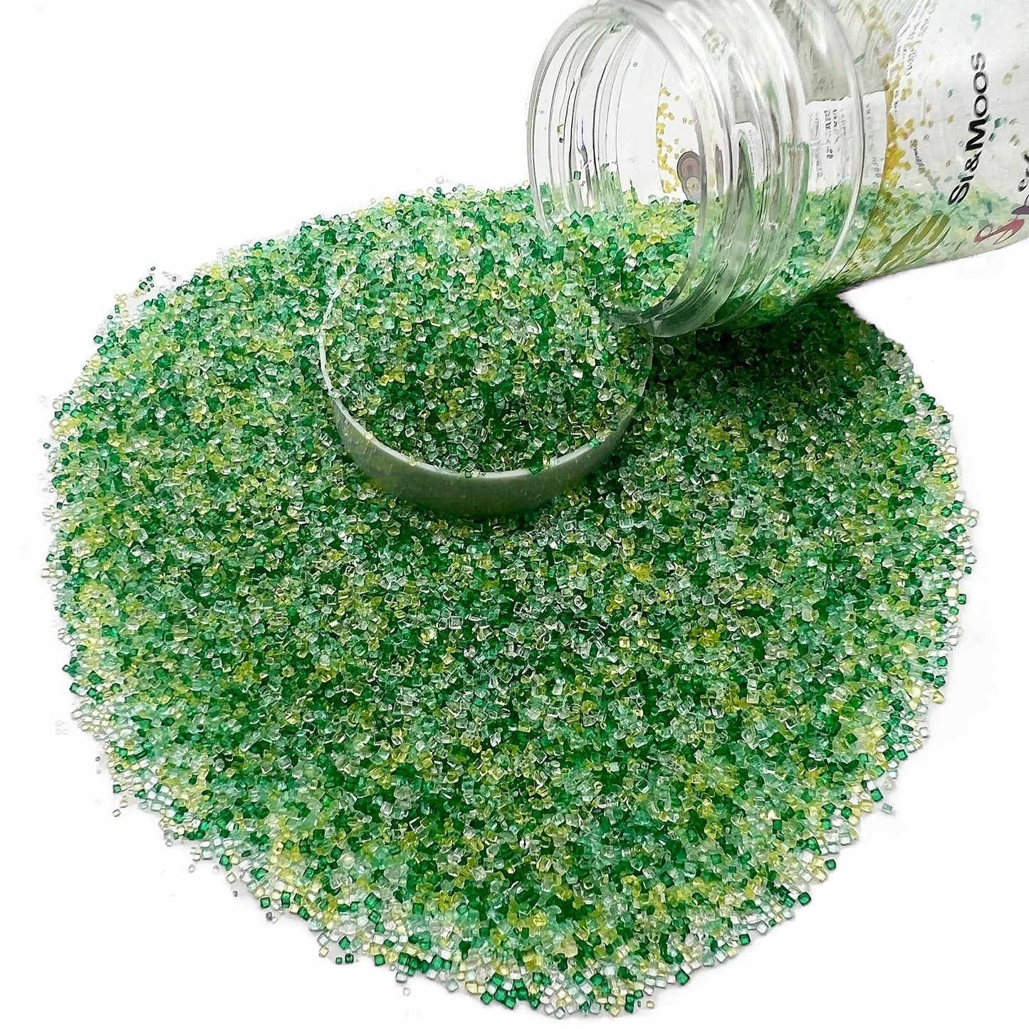 Se Si&Moos Green White And Yellow Sanding Sugar Sprinkles Green Sprinkles Sugar Rimmer For Cocktails, Edible Colored Sugars For
