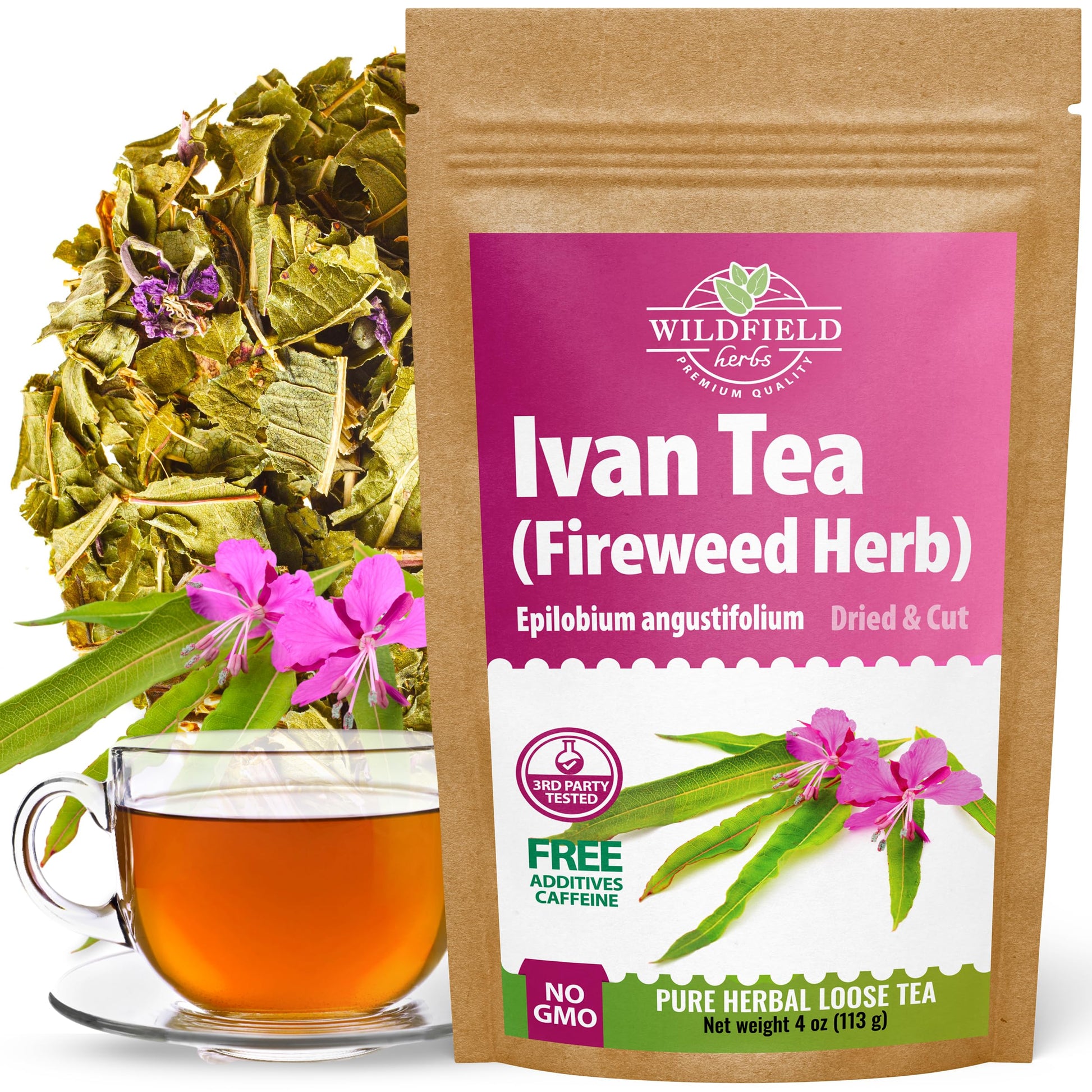 4 oz Siberian Fireweed Tea Herbal Ivan Tea Blooming Sally (Chamerion Angustifolium) Ivan Chai Bulk Loose Leaf Herb Epilobium Ang