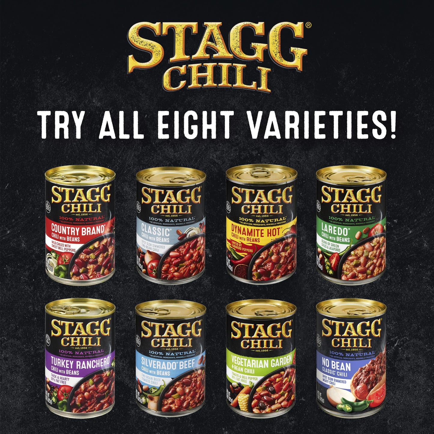 STAGG Classic Chili With Beans, Canned Chili, 15 oz, Pack of 12, Model 22112