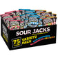 SOUR JACKS Snack Box  Sour Wedges  Variety Snack Pack  Stocking Stuffers  0.5oz bags (75ct)