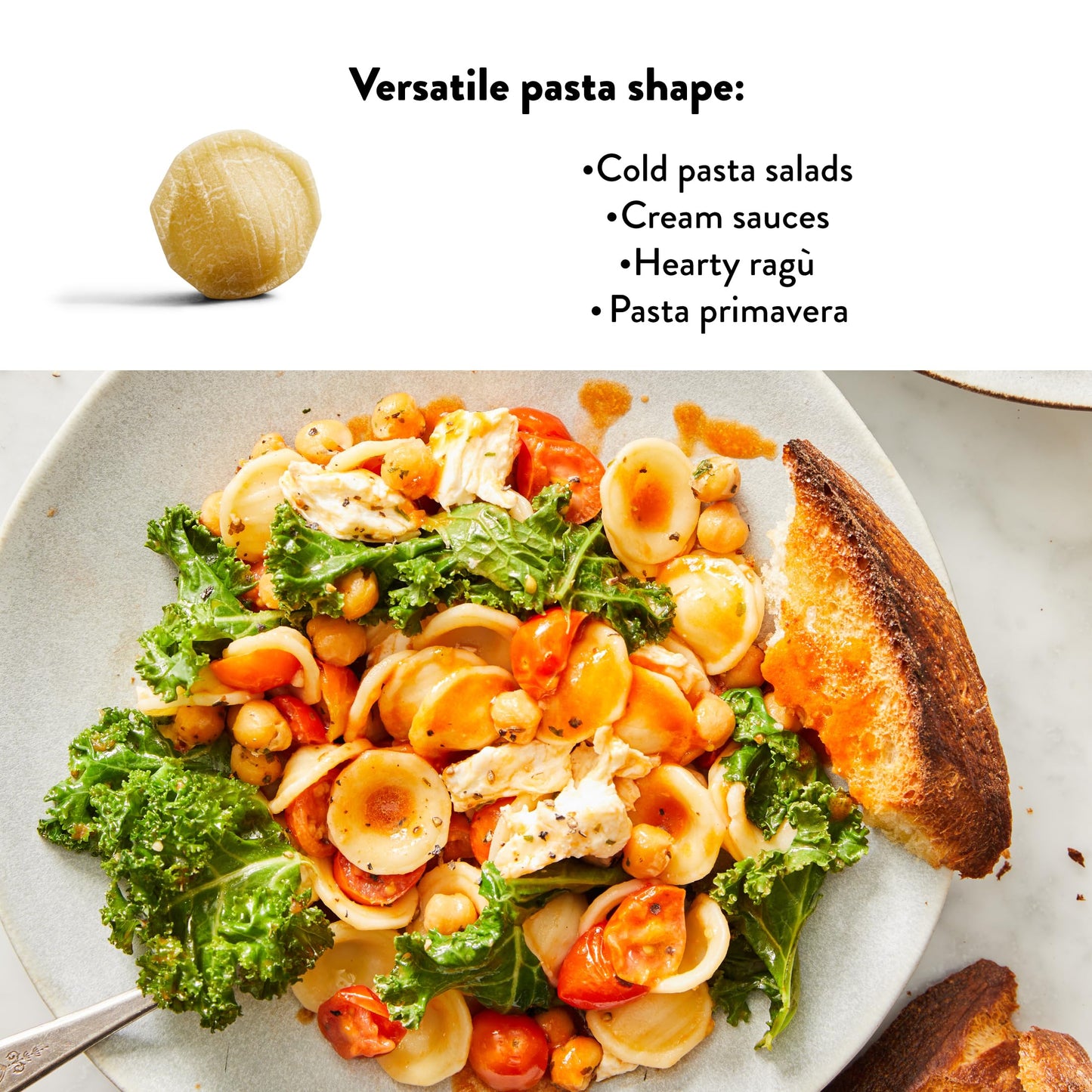 Delallo Orecchiette Pasta, Made In Italy, Bronze Cut, Kosher, Made With Only 100% Durum Wheat Semolina Flour, Non-Gmo, Vegan, 1