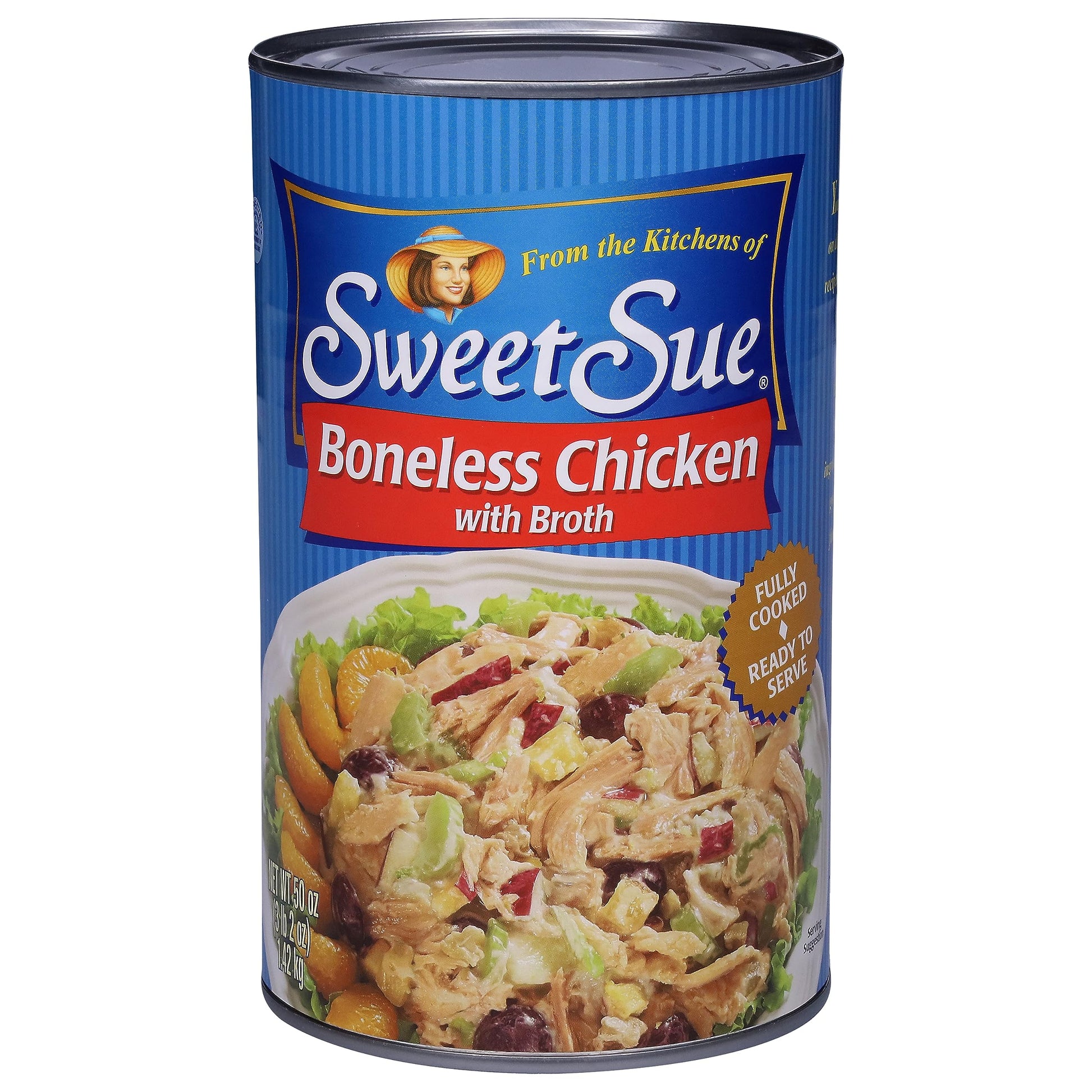 Sweet Sue Boneless Chicken with Broth, Gluten Free, Keto Friendly, 50 oz Can