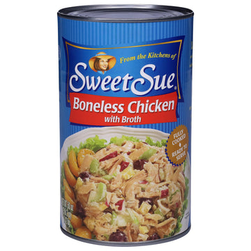 Sweet Sue Boneless Chicken with Broth, Gluten Free, Keto Friendly, 50 oz Can