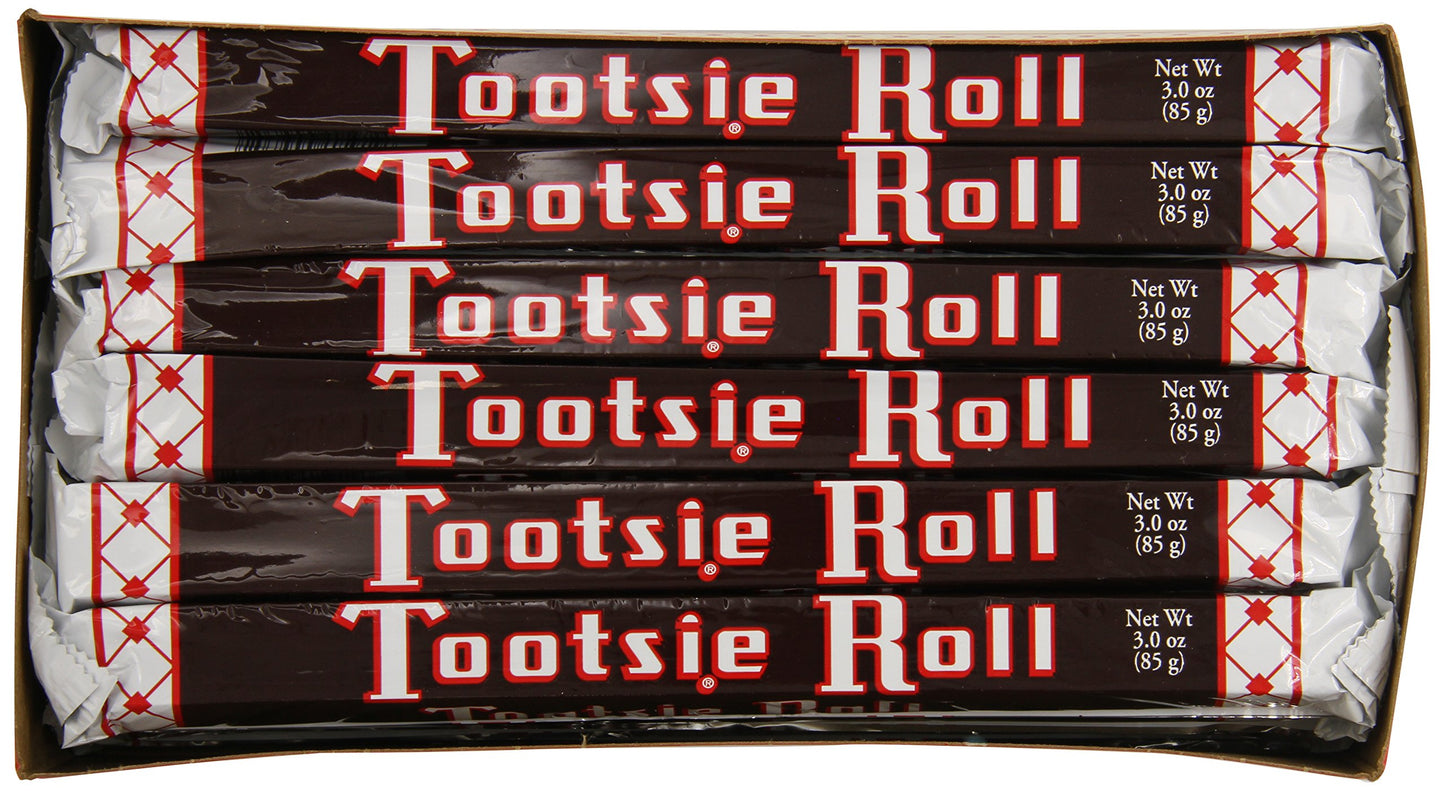 Tootsie Rolls Giant Classic 3.0 Oz. Roll, Nostalgic Candy (Pack Of 24)