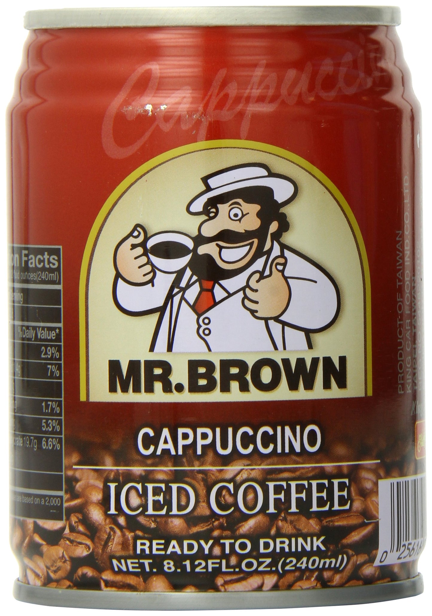 Mr. Brown Iced Coffee, Cappuccino, 8.12 Fl Oz (Pack Of 24)