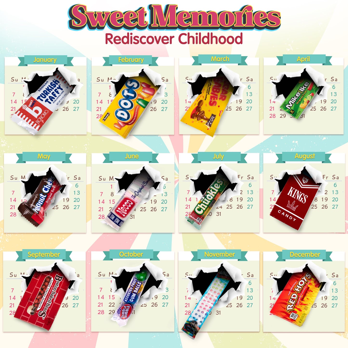 Retro Candy Yum ~ 1953 72Nd Birthday Gift Box Mix Nostalgic Candy From Childhood For 72 Year Old Man Or Woman Born 1953 Jr