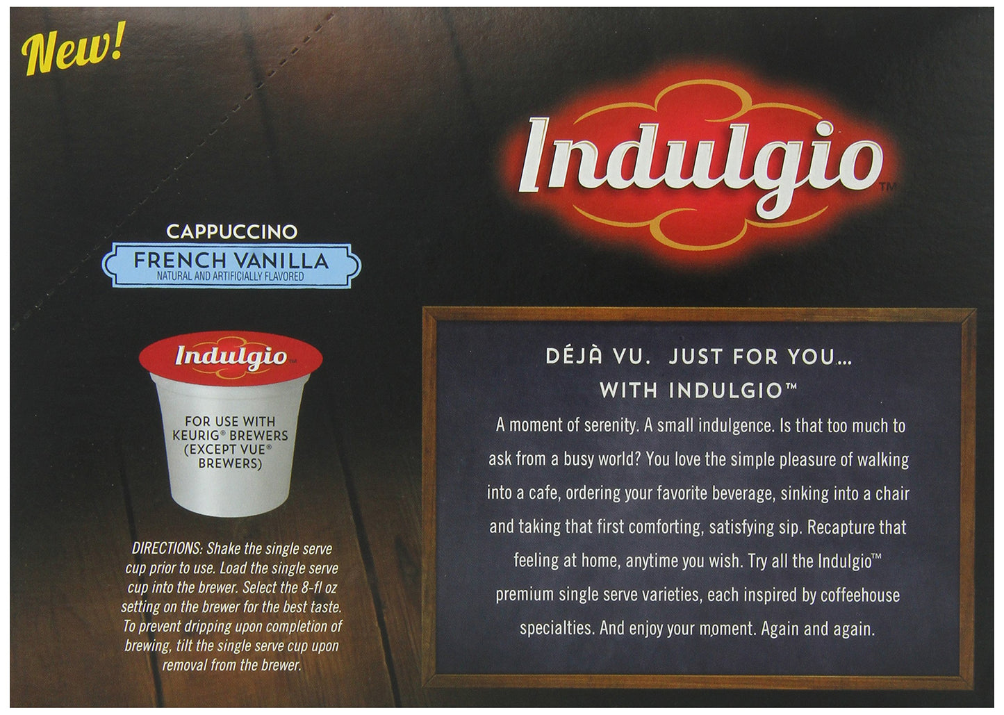 Indulgio French Vanilla Cappuccino K-Cup Pods, 24 Count, Compatible with Keurig 2.0 malt-inspired