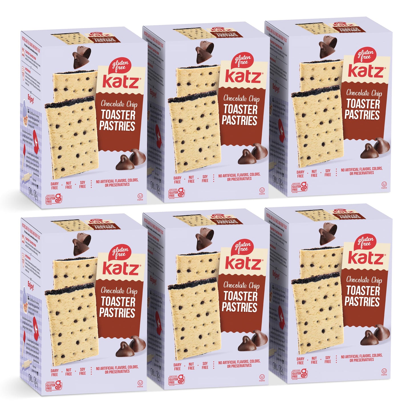 Katz Gluten Free Toaster Pastries. Chocolate Chip. Easy Breakfast Food Or Anytime Snacks For Adults & Kids. Sesame Free, Dairy Free, Nut Free, Peanut Free, Soy Free. Kosher Snacks 8 Oz (Pack Of 6)