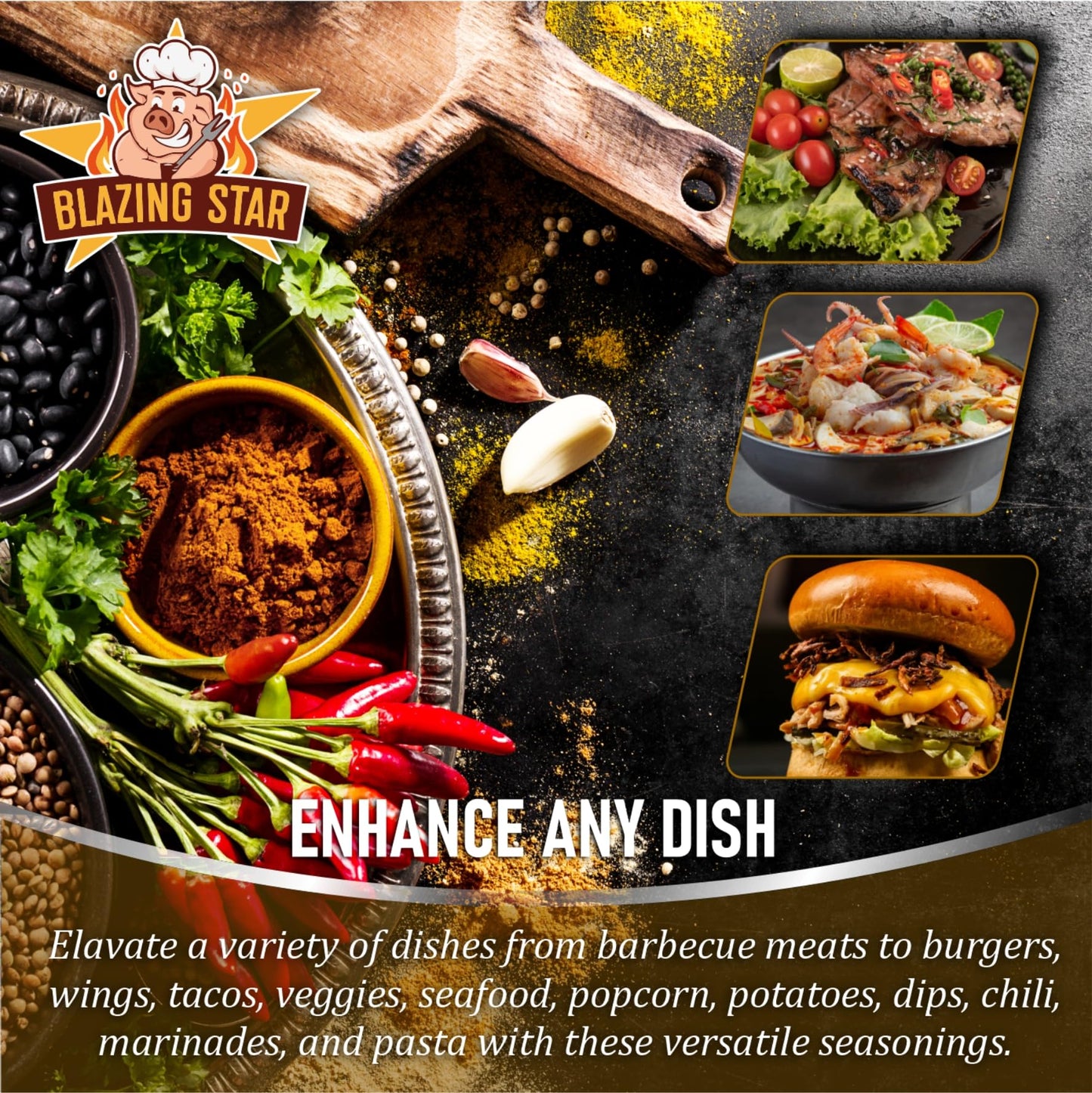 Blazing Star Bbq All In One Seasoning, Shaker Spice Mix 10.4 Oz