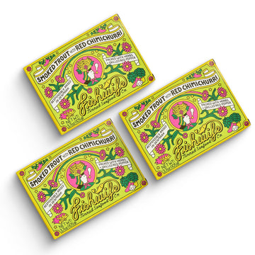 Fishwife Smoked Rainbow Trout with Red Chimichurri 3-Pack (3.7 Ounce) | ASC-Certified Sustainable Seafood  Gluten Free  Omega-3s | Handpacked in BPA-NI Tins