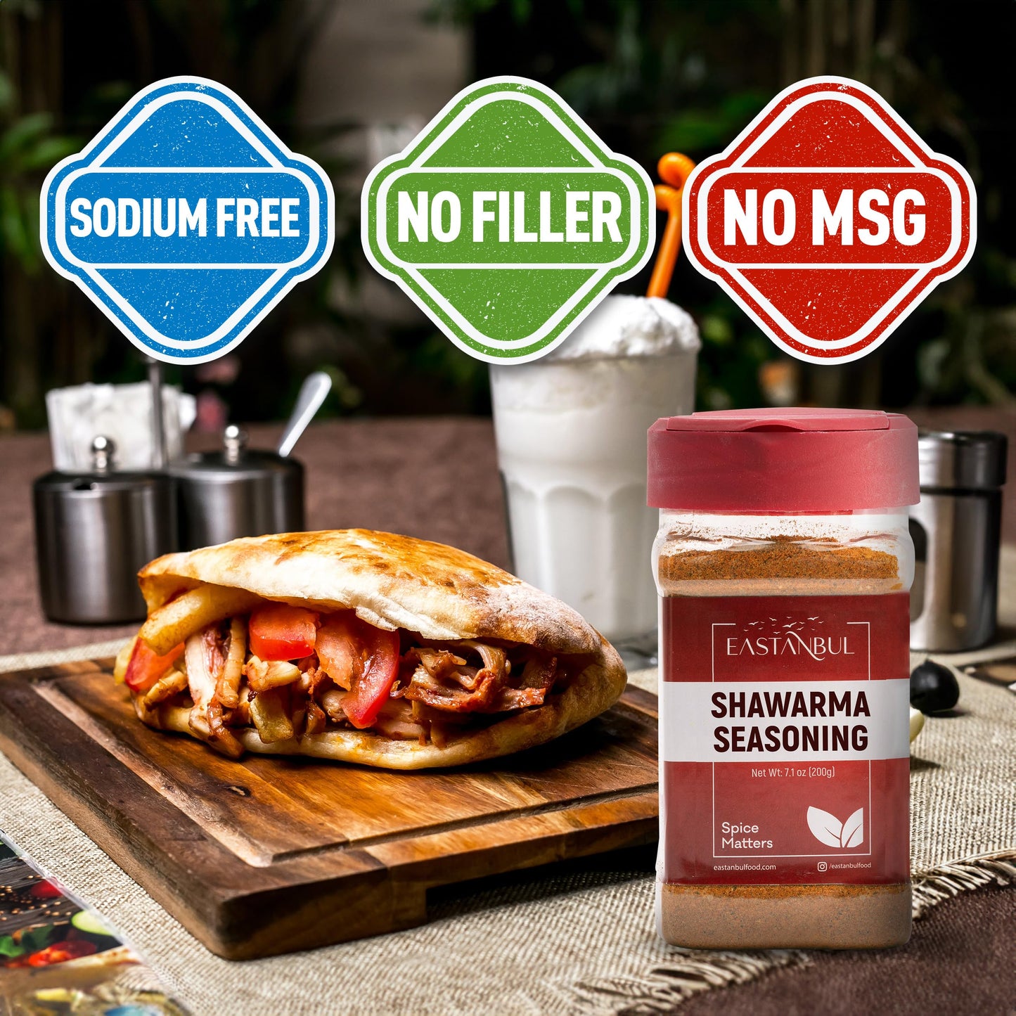 Eastanbul Shawarma Seasoning 7.1Oz Shawarma Spice Blend, All-In-One Baharat Spice Blend Of Middle Eastern Spices & Mediterranean