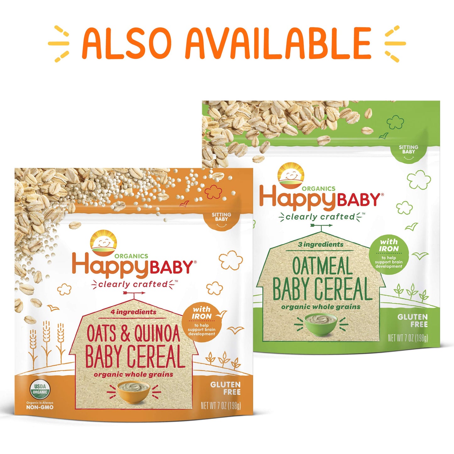 Happy Baby Organics Stage 2 Baby Food Pouches, Gluten Free, Vegan & Healthy Snack, Clearly Crafted Fruit & Veggie Puree, Green Beans, Pears & Spinach, 4 Ounces (Pack Of 16)