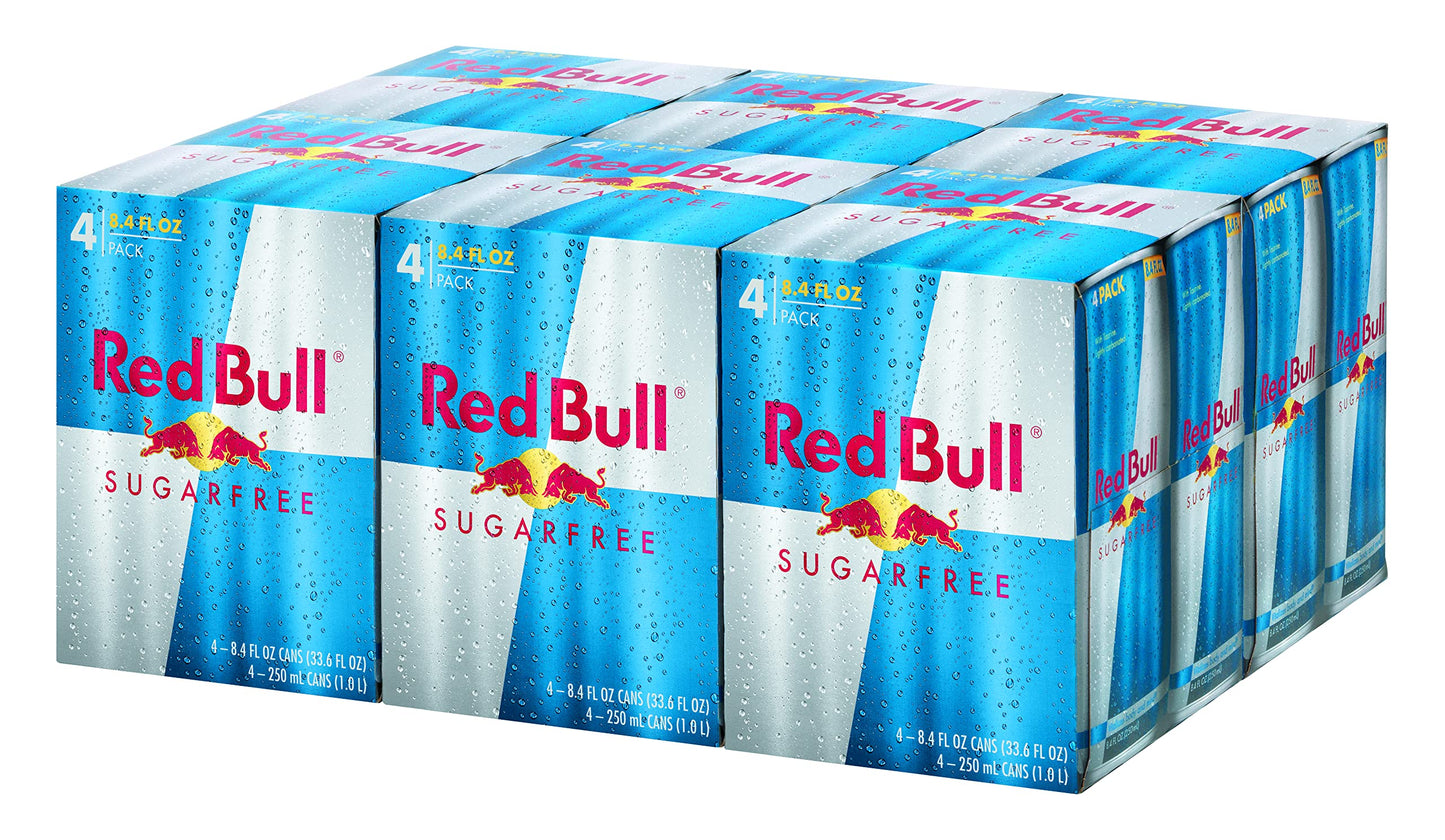 Red Bull Sugar Free Energy Drink, 8.4 Fl Oz, 24 Cans (6 Packs of 4), Model RB2860