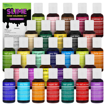 30 Color Food Coloring Liqua-Gel Ultimate Decorating Kit Primary, Secondary and Neon Colors - U.S. Art Supply Food Grade, 0.75 f