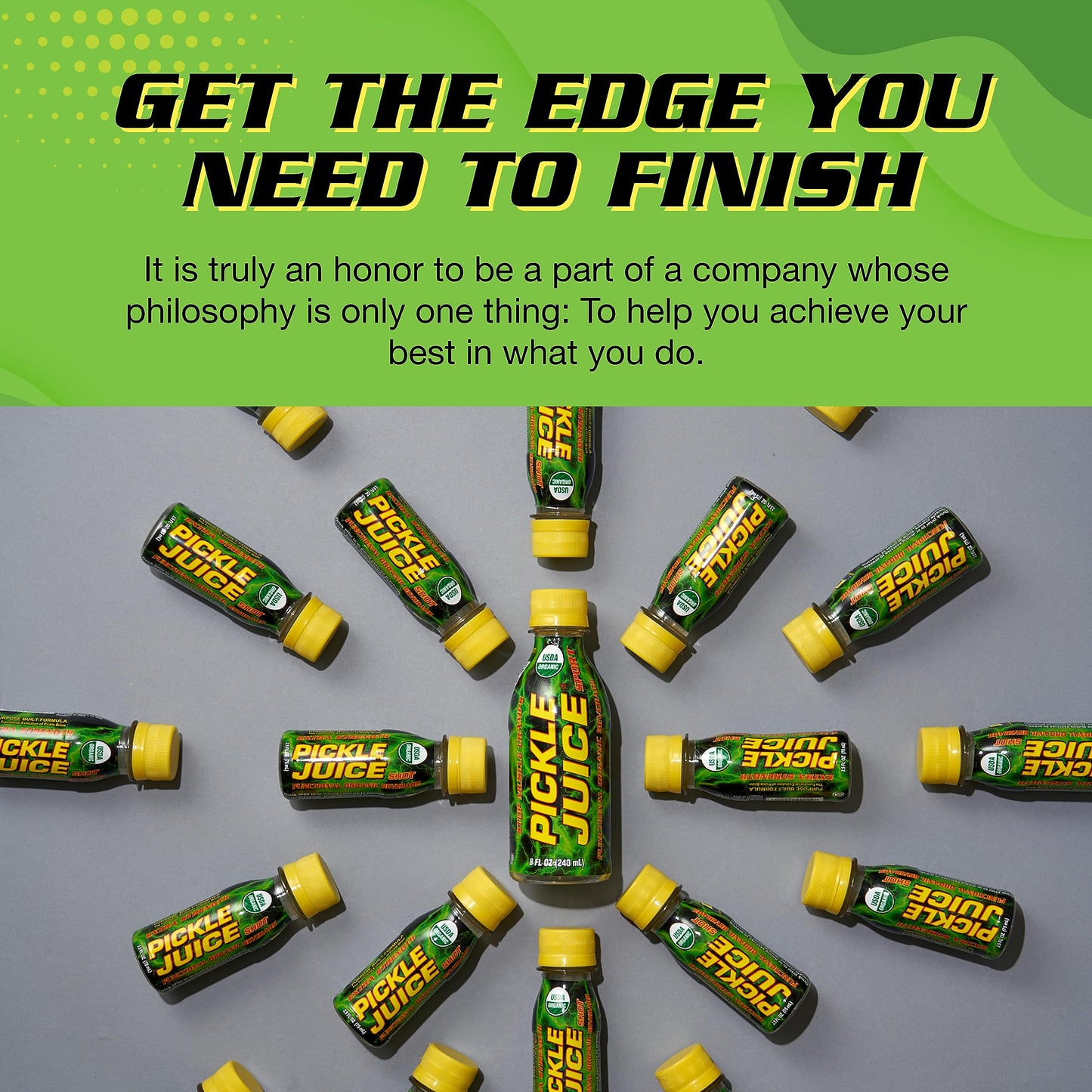 Pickle Juice Chaser 1 Liter Bottles - For Pickle Backs - Electrolyte Juice For Day & Night Time Cramp Relief - 6 Pack