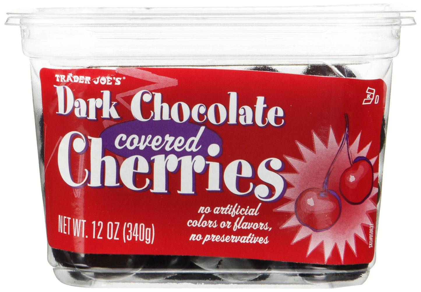 Trader Joe s Dark Chocolate Covered Cherries No Artificial Colors or Flavors, No Preservatives ,12 OZ