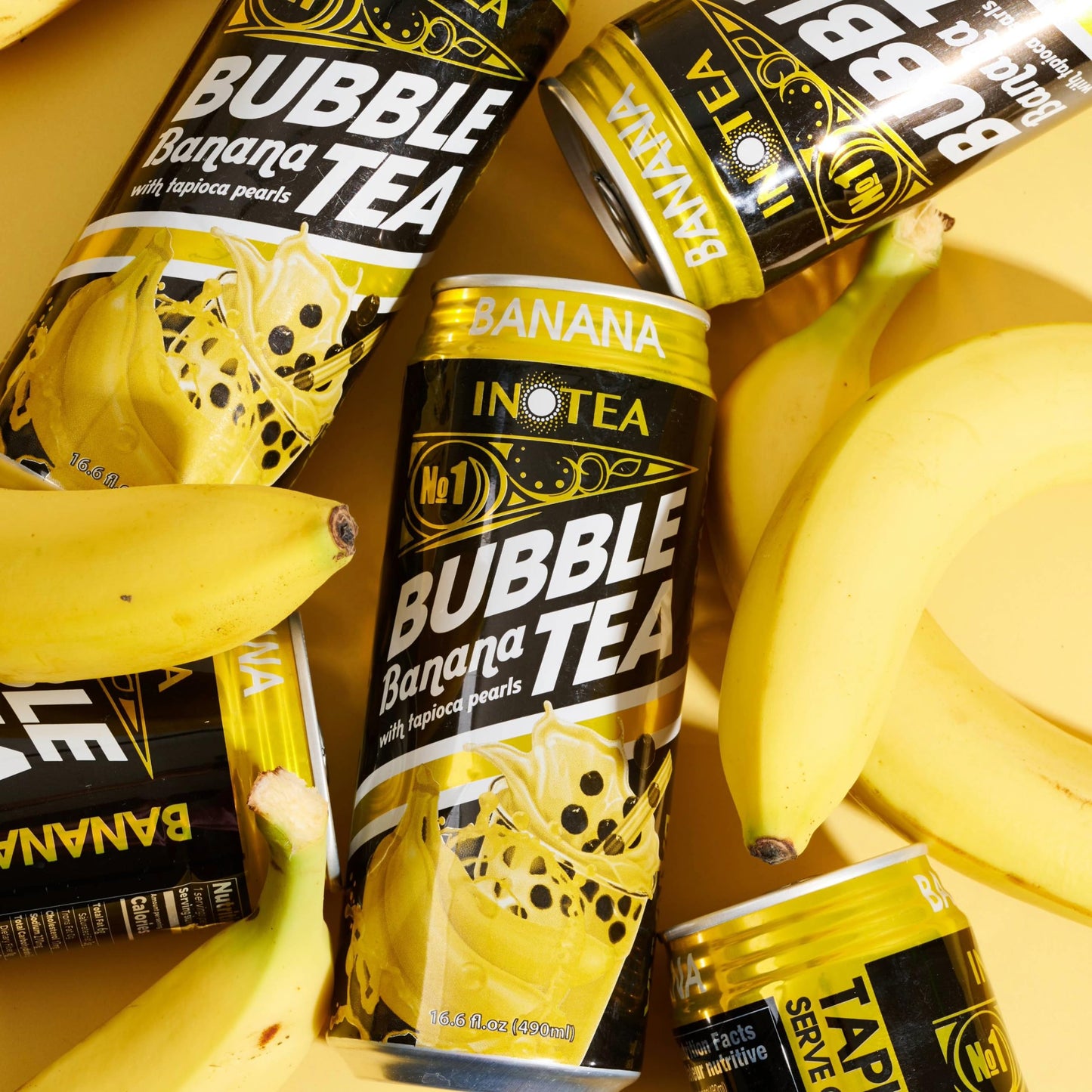 HYOJATEM INOTEA Bubble Tea - Pack of 12 Cans, 5 Flavors: Brown Sugar, Taro, Honeydew, Banana, Matcha Latte, 16.
