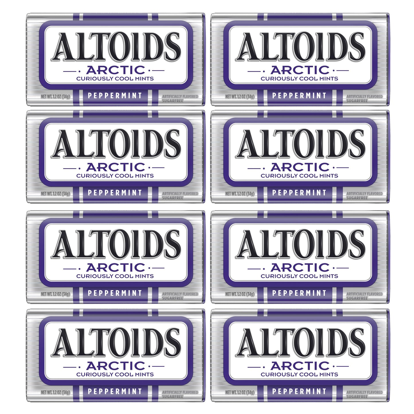 The Hampton Candy Company Altoids Peppermint Mints, 1.2 Ounce Each, 8 Pack, Total 9.6 Ounce