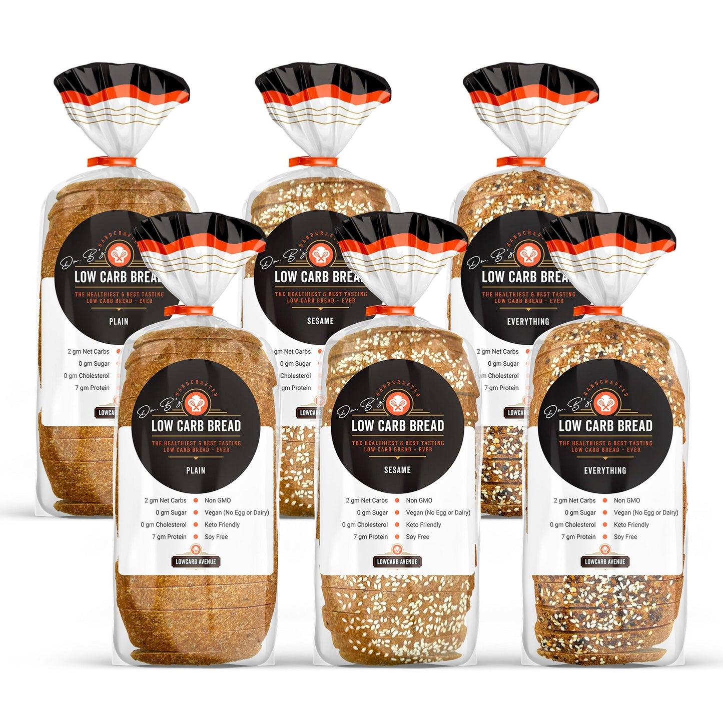 Dr. Bs Multigrain Bread | 1G Net Carbs & 7G Protein | Low Calorie, Vegan, Sugar Free | Fresh, Sliced, Keto & Low Carb Bread Loaf (6 Pack (16 Oz), Variety)